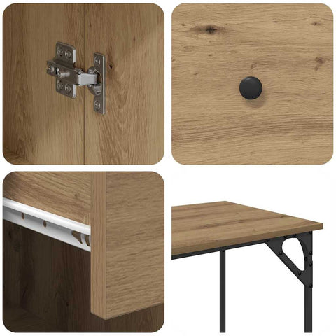 vidaXL Computer Desk Artisan Oak 131 x 48 x 75 cm Engineered Wood