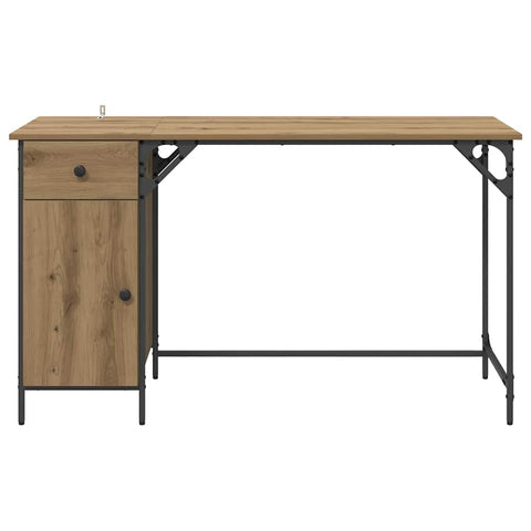 vidaXL Computer Desk Artisan Oak 131 x 48 x 75 cm Engineered Wood