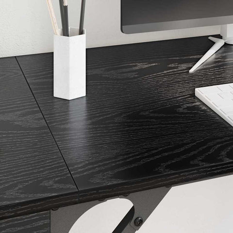 vidaXL Computer Desk Black Oak 131 x 48 x 75 cm Engineered Wood