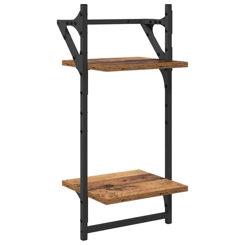 vidaXL Wall Shelf Set 6 pcs Old Wood 100 x 25 x 30 cm Engineered Wood