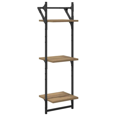vidaXL Wall Shelf Set with Shelf 6 pcs Artisan Oak 100 x 25 x 30 cm