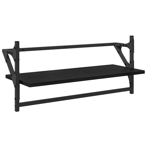 vidaXL Wall Shelf Set 6 pcs Black Oak 100 x 25 x 30 cm Engineered Wood