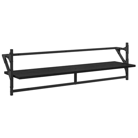 vidaXL Wall Shelf Set 6 pcs Black Oak 100 x 25 x 30 cm Engineered Wood