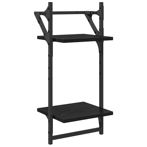 vidaXL Wall Shelf Set 6 pcs Black Oak 100 x 25 x 30 cm Engineered Wood