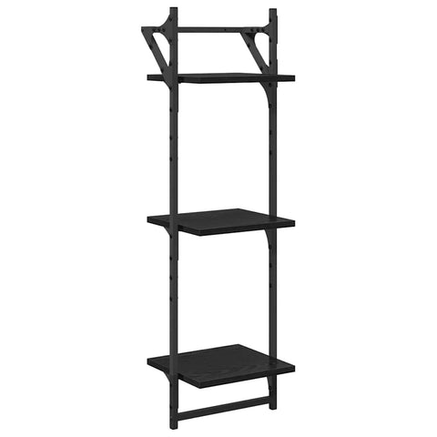 vidaXL Wall Shelf Set 6 pcs Black Oak 100 x 25 x 30 cm Engineered Wood