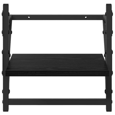 vidaXL Wall Shelf Set 6 pcs Black Oak 100 x 25 x 30 cm Engineered Wood
