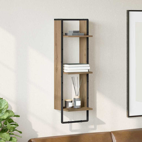 vidaXL Wall Shelf Artisan Oak 30 x 25 x 100 cm Engineered Wood
