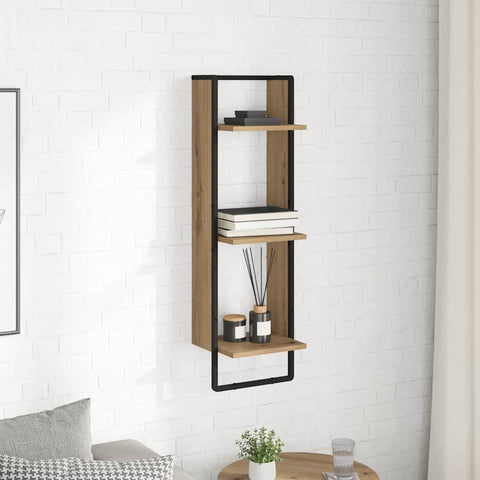 vidaXL Wall Shelf Artisan Oak 30 x 25 x 100 cm Engineered Wood