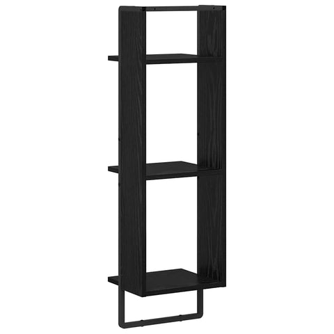 vidaXL Wall Shelf Black Oak 30 x 25 x 100 cm Engineered Wood
