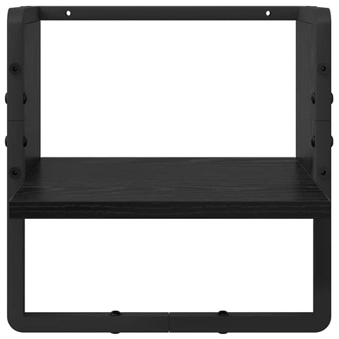 vidaXL Wall Shelf Set 4 pcs Black Oak 65 x 25 x 30 cm Engineered Wood