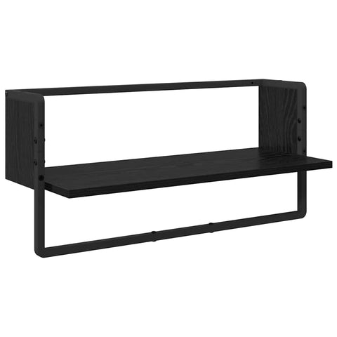 vidaXL Wall Shelf Set 6 pcs Black Oak 100 x 25 x 30 cm Engineered Wood