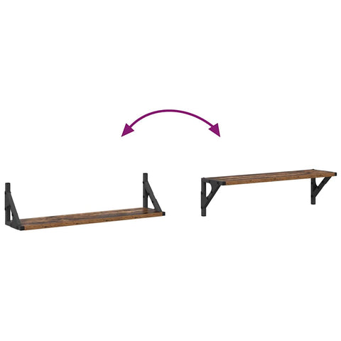 vidaXL Wall Shelves 2 pcs Old Wood 60 x 15 x 15.5 cm Engineered Wood