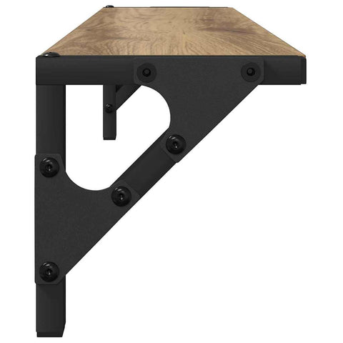 vidaXL Wall Shelves with Shelf 2 pcs Artisan Oak 60 x 15 x 15.5 cm