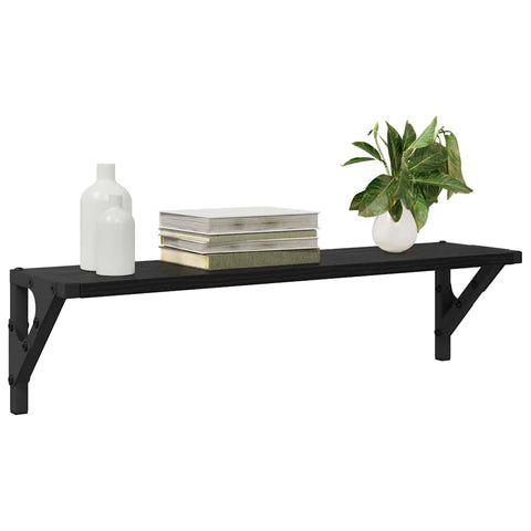 vidaXL Wall Shelves 2 pcs Black Oak 60 x 15 x 15.5 cm Engineered Wood
