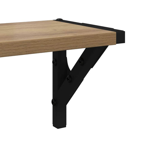 vidaXL Wall Shelves with Shelf 2 pcs Artisan Oak 80 x 15 x 15.5 cm