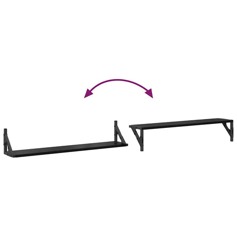 vidaXL Wall Shelves 2 pcs Black Oak 80 x 15 x 15.5 cm Engineered Wood
