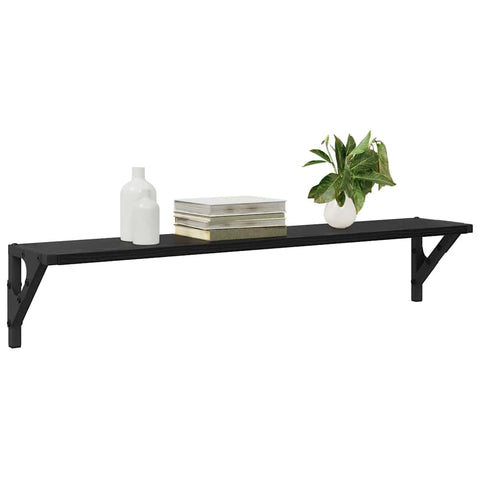 vidaXL Wall Shelves 2 pcs Black Oak 80 x 15 x 15.5 cm Engineered Wood
