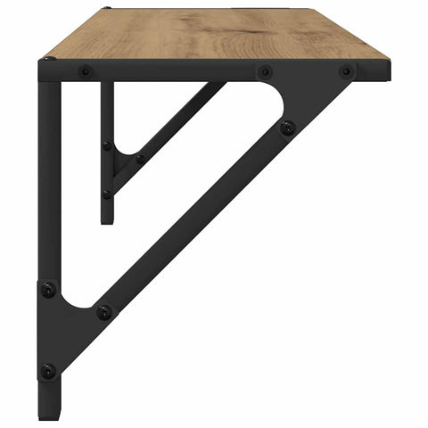 vidaXL Wall Shelves with Shelf 2 pcs Artisan Oak 60 x 25 x 25.5 cm