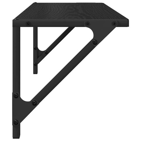 vidaXL Wall Shelves 2 pcs Black Oak 60 x 25 x 25.5 cm Engineered Wood
