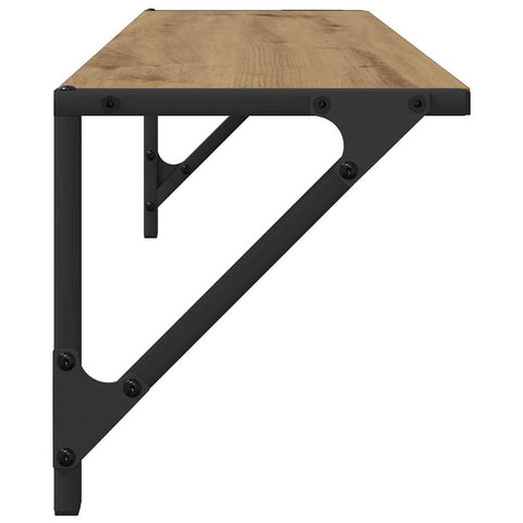 vidaXL Wall Shelves with Shelf 2 pcs Artisan Oak 80 x 25 x 25.5 cm