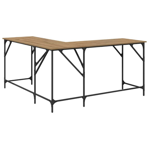 vidaXL Desk Artisan Oak 149 x 149 x 75 cm Engineered Wood