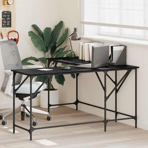 vidaXL Desk Black Oak 149 x 149 x 75 cm Engineered Wood