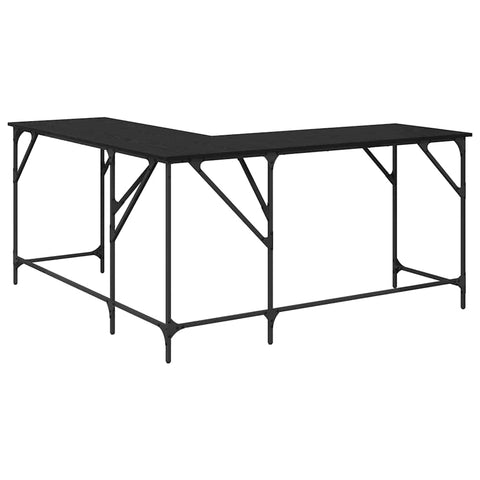 vidaXL Desk Black Oak 149 x 149 x 75 cm Engineered Wood