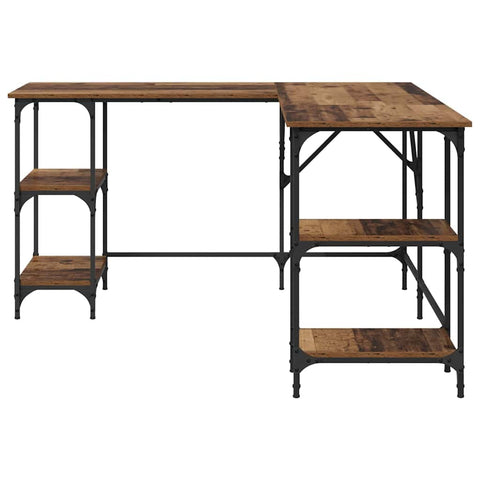 vidaXL Desk Old Wood 139 x 139 x 75 cm Engineered Wood