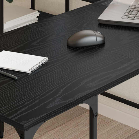 vidaXL Desk Black Oak 139 x 139 x 75 cm Engineered Wood