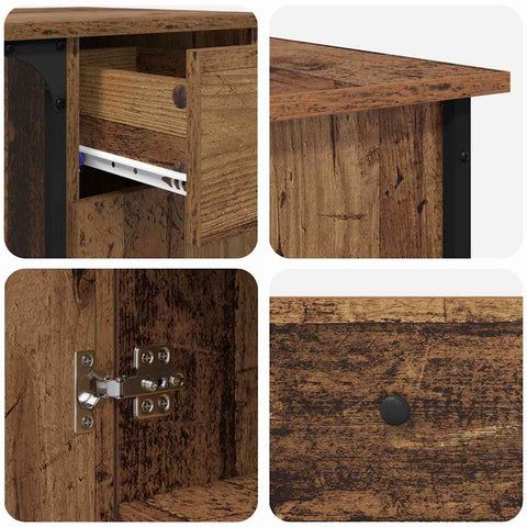 vidaXL Desk Old Wood 141 x 141 x 75 cm Engineered Wood