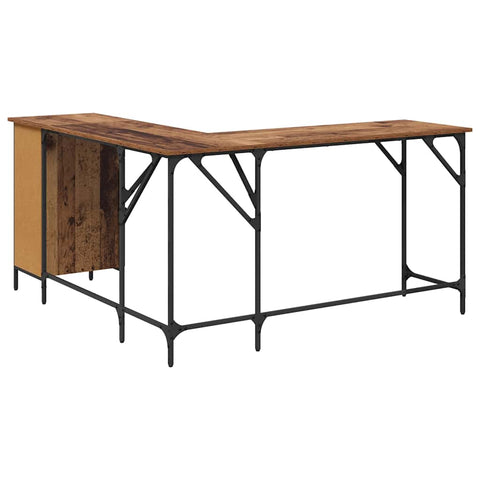 vidaXL Desk Old Wood 141 x 141 x 75 cm Engineered Wood