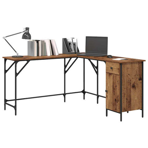 vidaXL Desk Old Wood 141 x 141 x 75 cm Engineered Wood