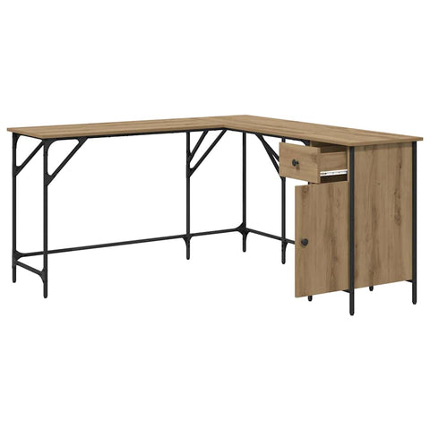 vidaXL Desk Artisan Oak 141 x 141 x 75 cm Engineered Wood