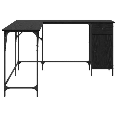 vidaXL Desk Black Oak 141 x 141 x 75 cm Engineered Wood