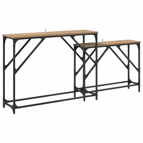 vidaXL Console Table 2 pcs Artisan Oak 100 x 28 x 75 cm