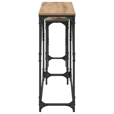 vidaXL Console Table 2 pcs Artisan Oak 100 x 28 x 75 cm