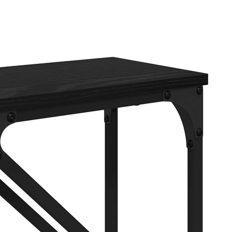 vidaXL Console Table 2 pcs Black Oak 100 x 28 x 75 cm Engineered Wood