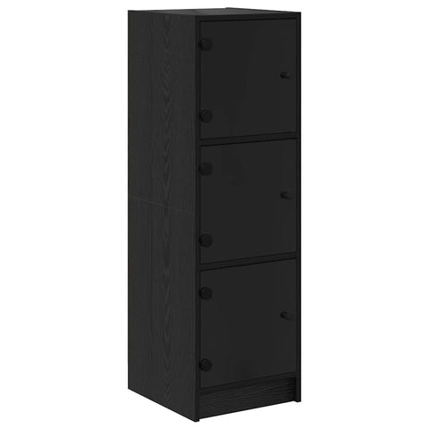 vidaXL Highboard Black Oak 35 x 37 x 109 cm Engineered Wood