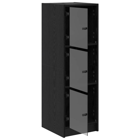 vidaXL Highboard Black Oak 35 x 37 x 109 cm Engineered Wood