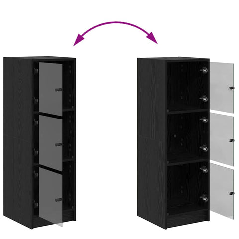 vidaXL Highboard Black Oak 35 x 37 x 109 cm Engineered Wood