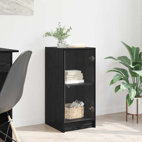 vidaXL Sideboard Black oak 35 x 37 x 76 cm Engineered wood