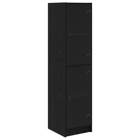 vidaXL Highboard Black Oak 35 x 37 x 142 cm Engineered Wood