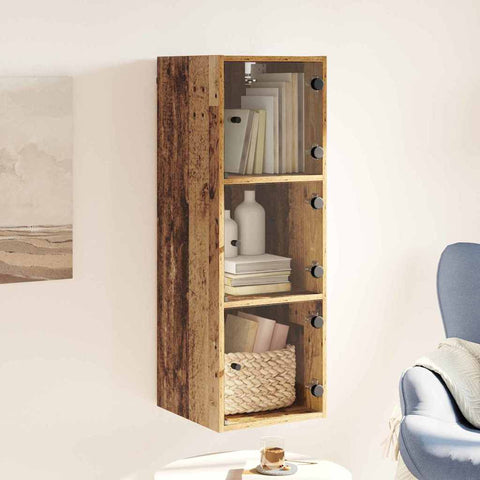 vidaXL Wall Cabinet Old Wood 35 x 37 x 102 cm Engineered Wood