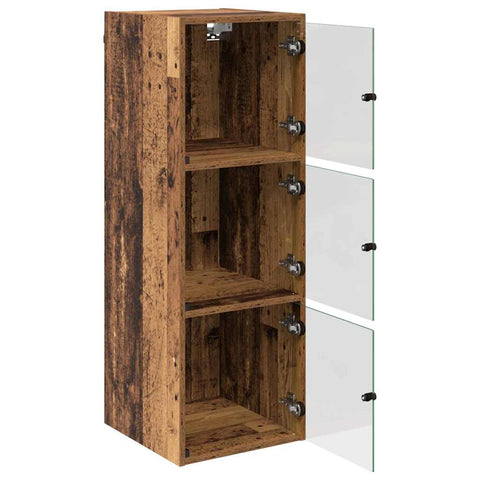 vidaXL Wall Cabinet Old Wood 35 x 37 x 102 cm Engineered Wood