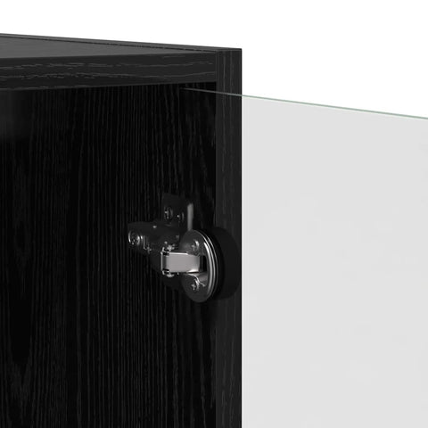 vidaXL Wall Cabinet Black Oak 35 x 37 x 102 cm Engineered Wood