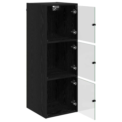vidaXL Wall Cabinet Black Oak 35 x 37 x 102 cm Engineered Wood