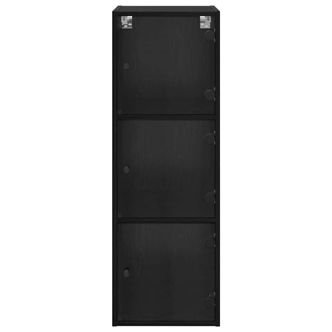 vidaXL Wall Cabinet Black Oak 35 x 37 x 102 cm Engineered Wood