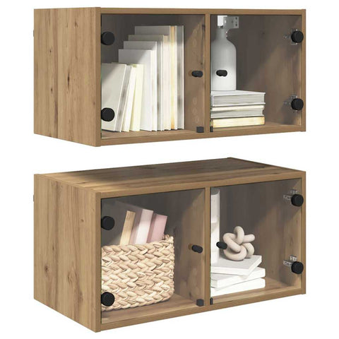 vidaXL Wall Cabinets 2 pcs Artisan Oak 68 x 37 x 35 cm Engineered Wood