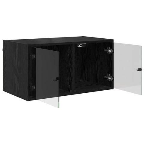 vidaXL Wall Cabinets 2 pcs Black Oak 68 x 37 x 35 cm Engineered Wood