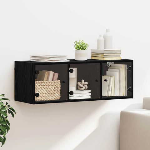 vidaXL Wall Cabinet Black Oak 102 x 37 x 35 cm Engineered Wood